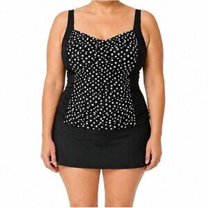 Croft & Barrow Tankini Womens 18W D Cup Plus Xtra-Life Comfort Swimsuit Top NEW
